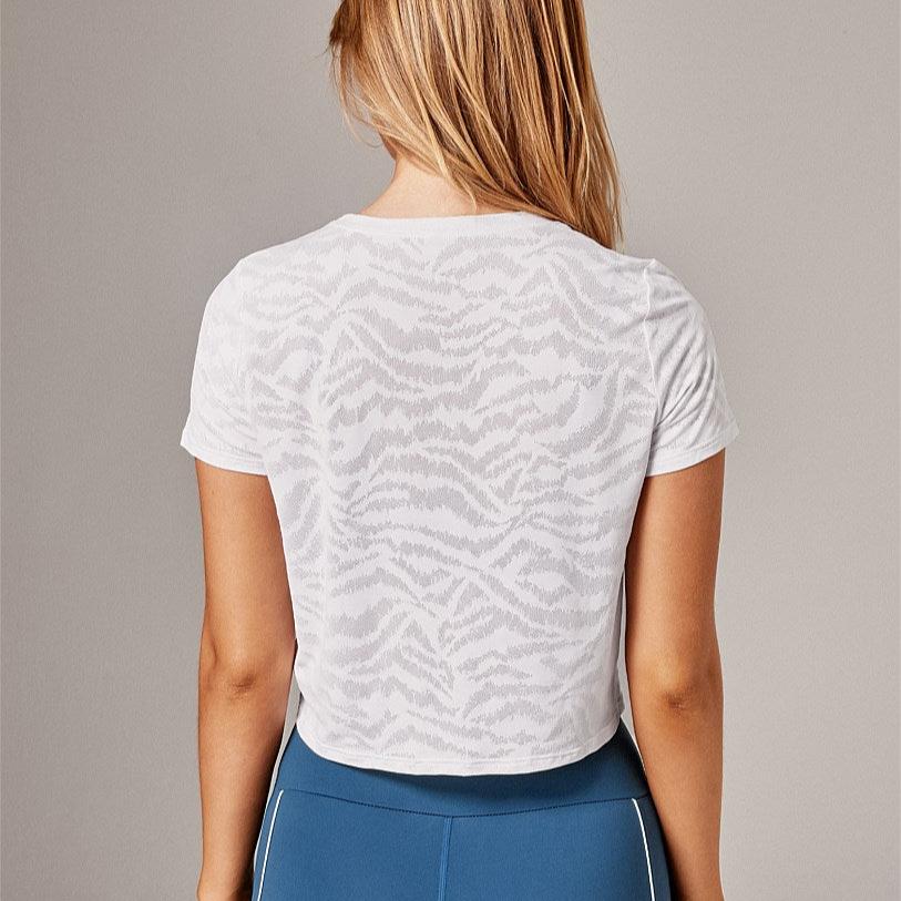 Running Bare elevate air workout crop tee