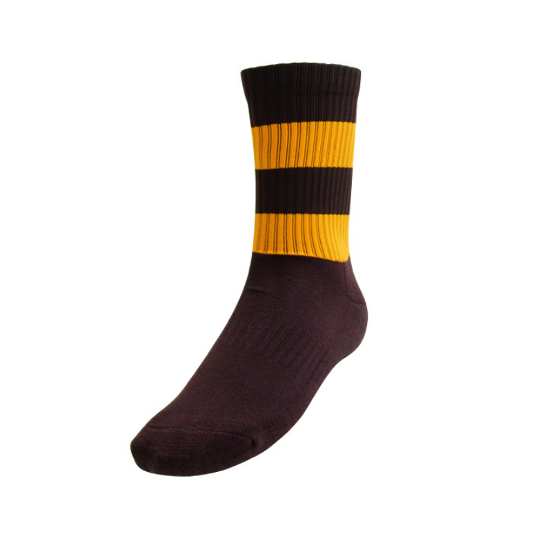 Burley Sekem AFL Sekem Elite Crew Socks M Hawthorn