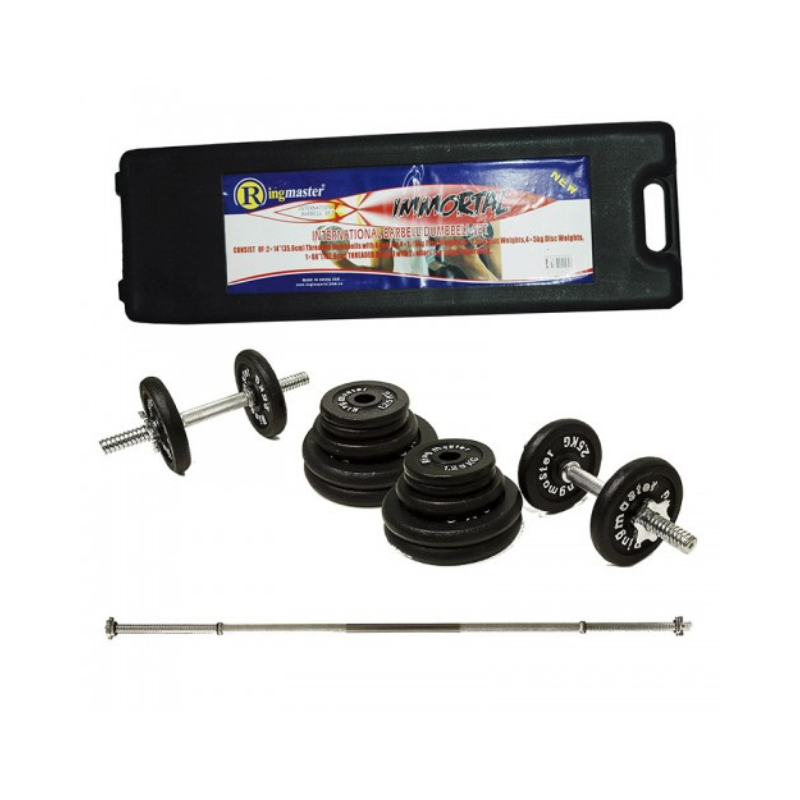 Ringmaster 50Kg Weight Set With 1Pc Bar And Carry Case
