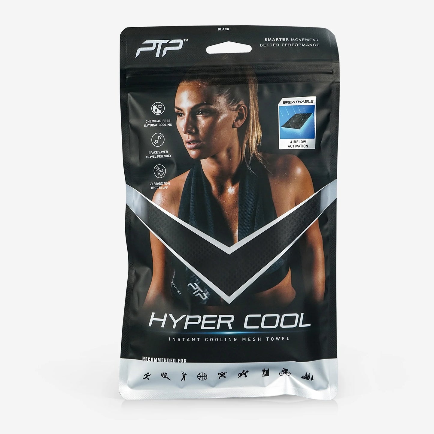 PTP Hyper Cool Towel Black Regular