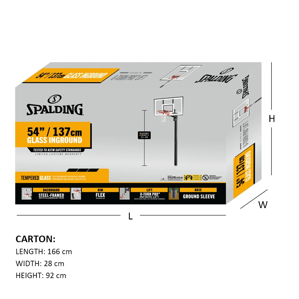 Spalding In-Ground System - 54in Glass