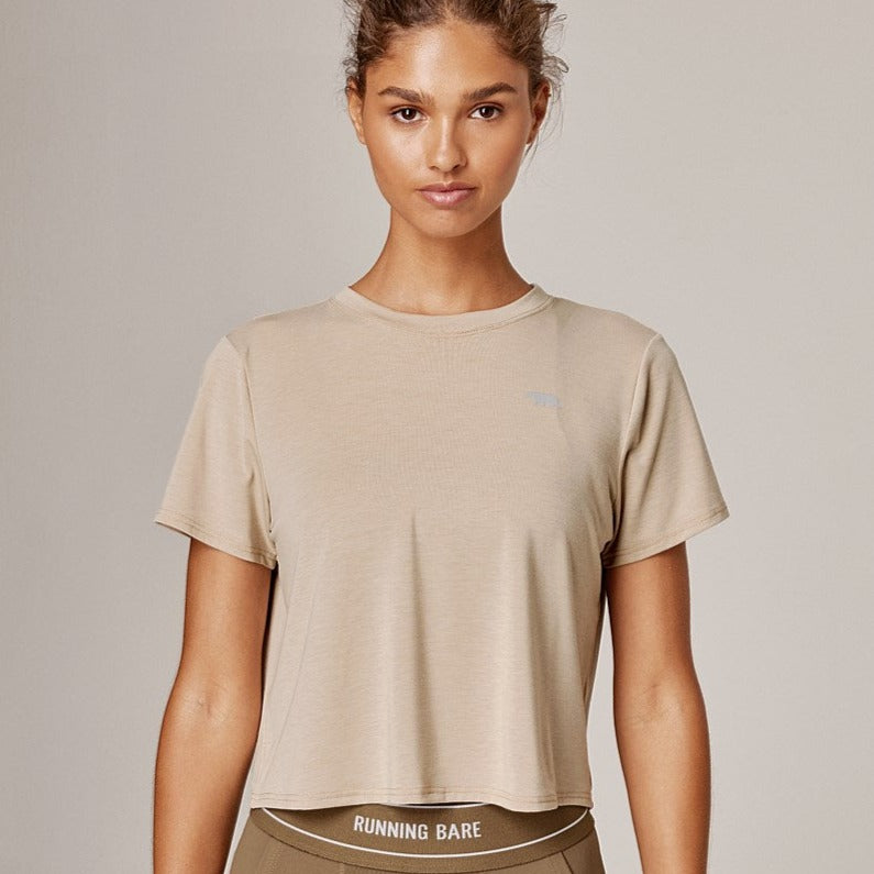 Running Bare elevate seacell workout crop tee