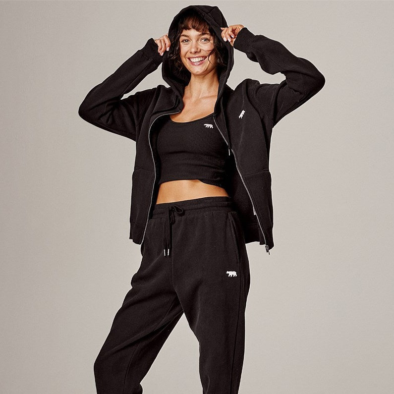 Running Bare team zip front hoodie