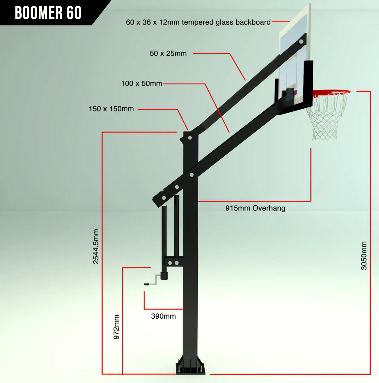 Boomer 60" Glass Inground System