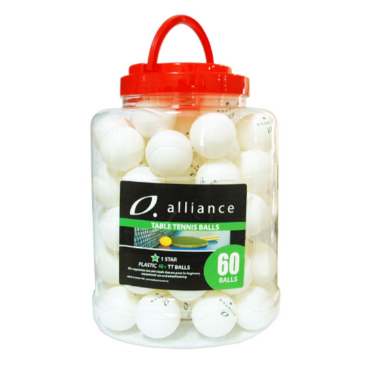 Alliance Table Tennis Balls 40+ Abs 1 Star White - Bucket Of 60