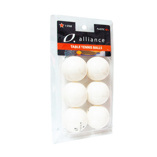 Alliance Table Tennis Balls 40+ ABS 1 Star - Pack of 6